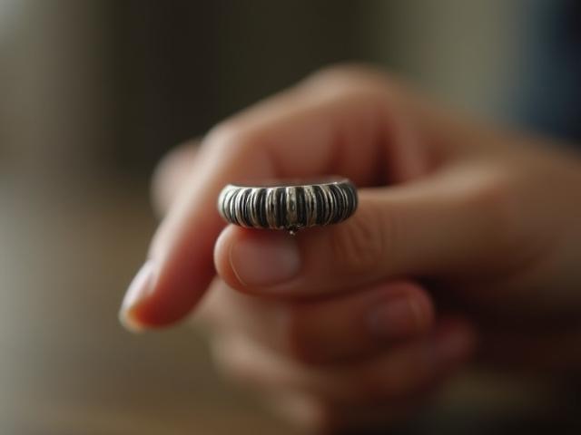 Close-up of an Oura Ring on a finger, showing its sleek design